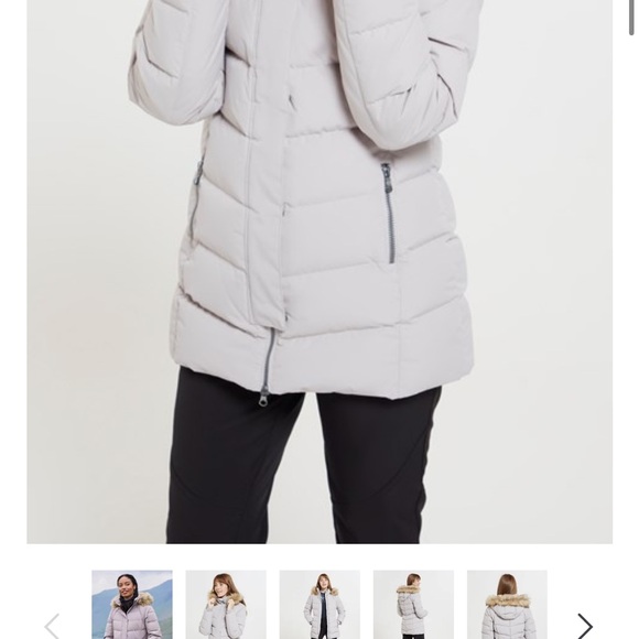 White Puffer Jacket with Quilted Design and High Collar - Picture 1 of 4